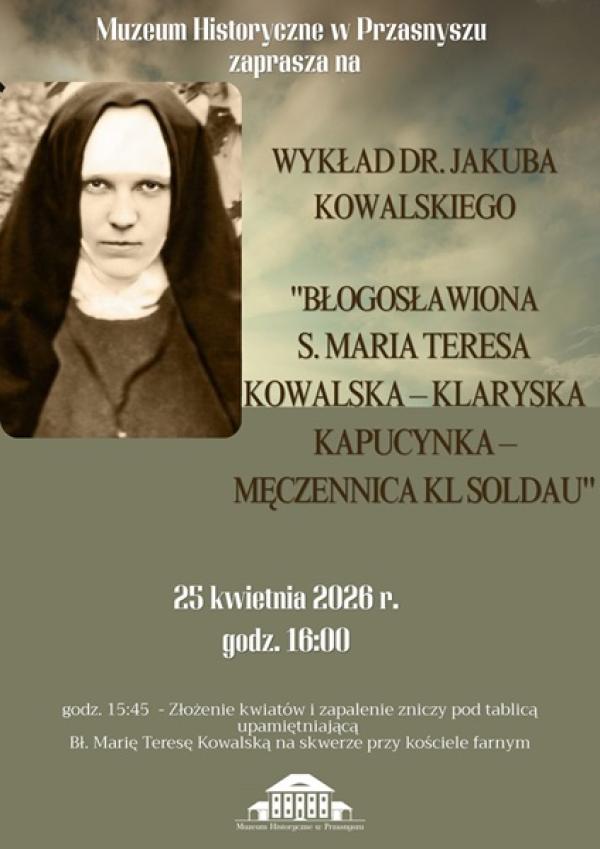 Zapraszamy na wykład o bł. Marii Teresie Kowalskiej